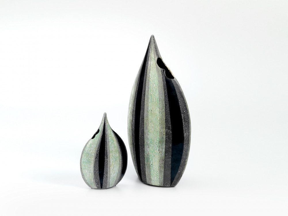enamel Green Vases 02