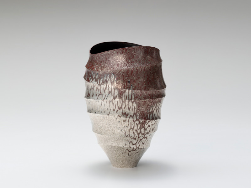 Mokume gane vessel red 01