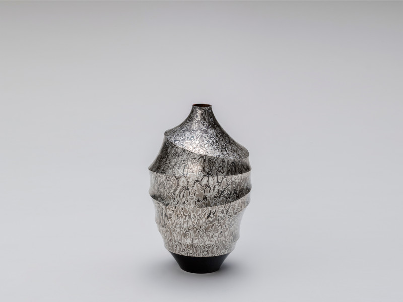 Ryuhei sako Mokume gane pointed vessel A 01